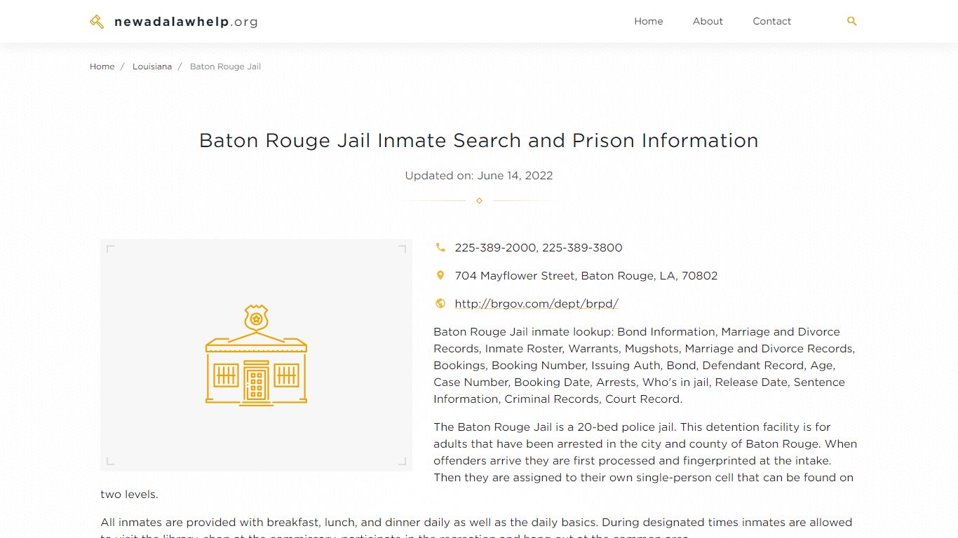 Baton Rouge Jail Inmate Search, Visitation, Phone no ...